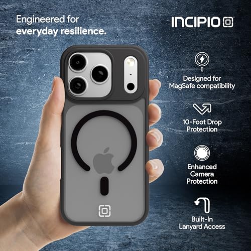 Incipio - Fog iPhone 17 Pro, Magsafe Compatible Phone Case, 10ft Drop Tested, Ultra Durable & Shock Absorbing, Scratch Resistant & Slim Profile (Black) - color: Black, size: iPhone 17 Pro