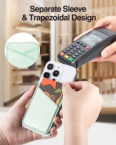 Miroddi for MagSafe Wallet, Ultra-Thin Magnetic Wallet with 2 Card Slots | RFID Blocking, No More Falling, Strongest Magnetic Card Holder for iPhone 17/16/15/14/13/12 Series & Pixel 10 Series, Green - color: Green