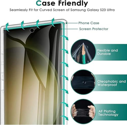 3 Pack Screen Protector Compatible for Samsung Galaxy S23 Ultra 6.8 Inch, HD Flexible Soft TPU Hydrogel Film for Samsung Galaxy S23 Ultra 5G - Support Fingerprint Unlock, High Sensitivity - size: Samsung Galaxy S23 Ultra