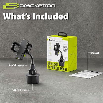 Bracketron TripGrip Cup Holder Car Phone Holder Mount with Expandable Base - style: Cup Holder Mount