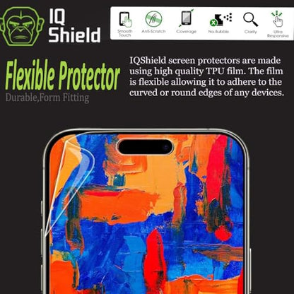IQShield 2 Pack Screen Protector for iPhone 15 Pro Max, Easy Install, Ultra Thin, Anti-Scratch, Anti-Bubble, Smudge Resistant, Clear TPU Film - size: 6.7