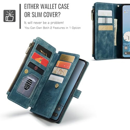 Google Pixel 10 Pro XL 5G Wallet Case with Card Holder,Blue - color: Blue, size: Pixel 10 Pro XL 6.8 Inch