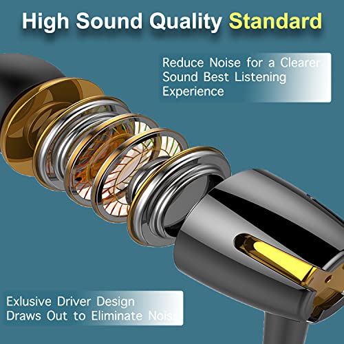 Cianyyee 6Pack Earbuds Headphones Wired with Microphone，in-Ear Earbuds,Noise Isolating,Powerful Heavy Bass, Earphones Compatible with iPhone, iPod, iPad, MP3, Laptops, and Most 3.5mm Jack - color: 3Black+3White