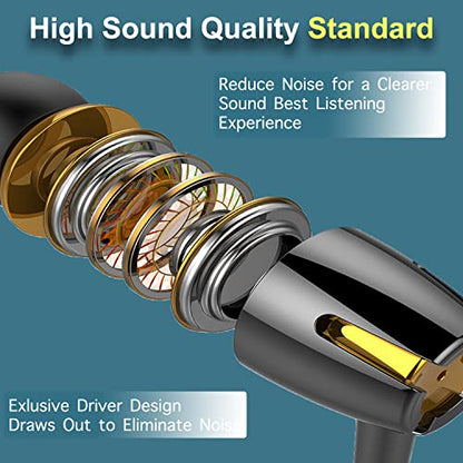Cianyyee 6Pack Earbuds Headphones Wired with Microphone，in-Ear Earbuds,Noise Isolating,Powerful Heavy Bass, Earphones Compatible with iPhone, iPod, iPad, MP3, Laptops, and Most 3.5mm Jack - color: 3Black+3White