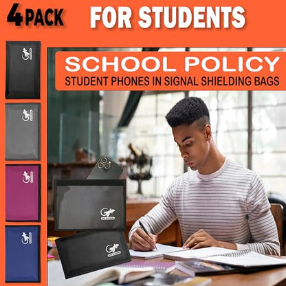 Faraday Bag Anti-Tracking GPS RFID Car Key Signal Blocker Wallet Shielding Pouch Protective Case for Cell Phone Car Key FOB, Data Privacy, Electronic Device Security (4 PACK - FAMILY PACK) - color: 4 PACK - FAMILY PACK