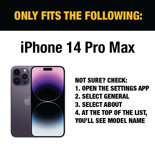 DEWALT Heavy Duty Glass Screen Protector for iPhone 14 Pro Max, 2 Pack Tempered Glass Screen Protector, Case Friendly, Perfect Install Tool Included, Long-Lasting Protection - size: iPhone 14 Pro Max