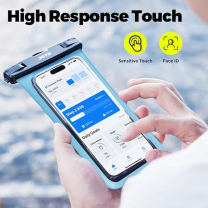 JOTO Universal Waterproof Pouch Case for iPhone 16 15 14 13 Plus Pro Max, IPX8 Cellphone Dry Bag 12 11 Pro Max XR X 8 7 6S Plus SE, Galaxy S23 S22 S21 S20+ S20 S10 Plus Note, Pixel up to 7" -Blue - color: Blue, size: 1 Pack