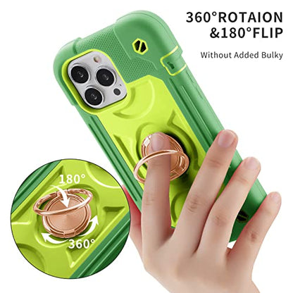 MARKILL Compatible with iPhone 13 Pro Max Case 6.7 Inch with Ring Stand, Heavy-Duty Military Grade Shockproof Phone Kids Cover for iPhone 13 Pro Max Avocado - color: Avocado, size: iPhone 13 Pro Max 6.7"