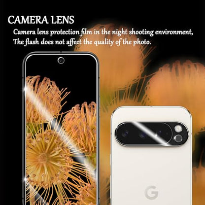 Screen Protector for Google Pixel 9 Pro, [2+2 Pack] Tempered Glass for Pixel 9 Pro & Camera Lens Protectors[Ultrasonic Fingerprint Unlock] [Case Friendly] [Bubble-Free] 6.3 Inches - size: Google Pixel 9 Pro