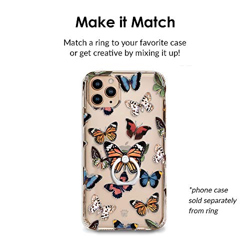 VELVET CAVIAR Cell Phone Ring Holder - Finger Ring & Stand - Improves Phone Grip Compatible with iPhone, Galaxy, Most Smartphones (Butterfly) - color: Butterfly