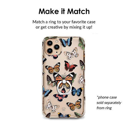 VELVET CAVIAR Cell Phone Ring Holder - Finger Ring & Stand - Improves Phone Grip Compatible with iPhone, Galaxy, Most Smartphones (Butterfly) - color: Butterfly