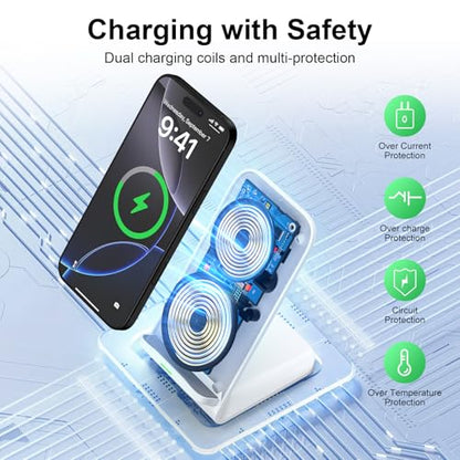 15W Samsung S26 Ultra S25 S24+ Wireless Charger Stand Fast Charging Station