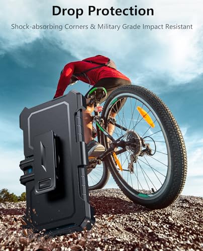 FNTCASE for Samsung Galaxy S21 Ultra Case with Belt Clip and Kickstand Blue | Built-in Screen Protector, Military-Grade Drop Protection, Rugged Heavy Duty Shockproof Holster Protective Cover - color: Blue