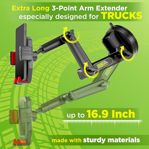 Truckules Truck Phone Mount + Dash Pad, 16.9" Long Holder, Semi, Red - color: Red