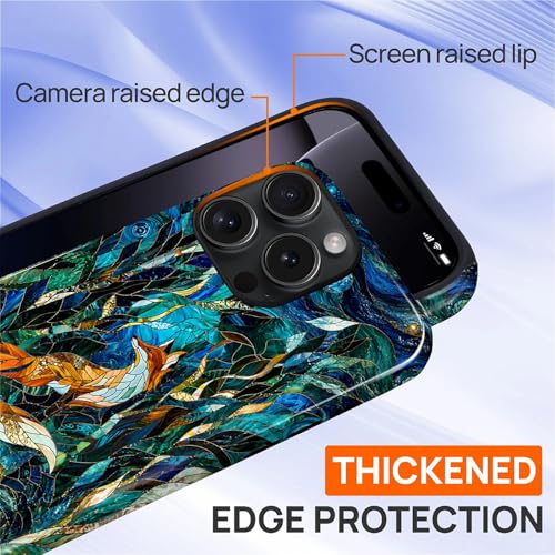 Case Compatible with iPhone 16 Pro, Cute Dual Layer Hybrid Phone Cover, Military Grade Drop Protection, Aesthetic Shockproof Phone Case for Women Girls, Woodland Fox Stained Glass - color: Woodland Fox Stained Glass, size: Iphone 16 Pro