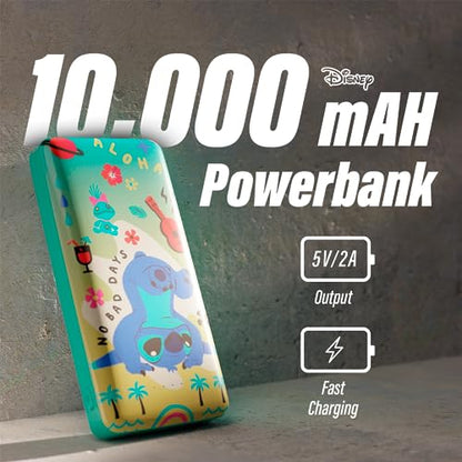 Disney Lilo and Stitch 10,000Mah Power Bank- Universally Compatible Portable Phone Charger Battery Pack w/USB Charging Port Gifts for Women, Men, Teens and All Fans of Stitch Stuff - color: Upside Down Stitch