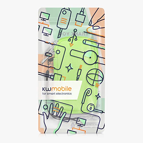 kwmobile Neoprene Phone Pouch Size XS - 3,5/4" - Universal Cell Sleeve Mobile Bag with Zipper, Wrist Strap - Neon Green - color: neon green, size: XS - 3.5/4"