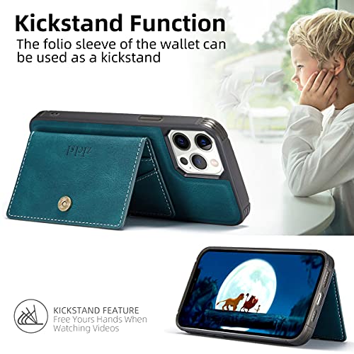 Magnetic Phone Wallet,Compatible with Magsafe Wallet for iPhone 16/15/14 Pro Max/14 Pro/14 Plus/13/12 Series,5 Card Holders with Magsafe and RFID Blocking,Vegan Leather,Teal - color: Teal