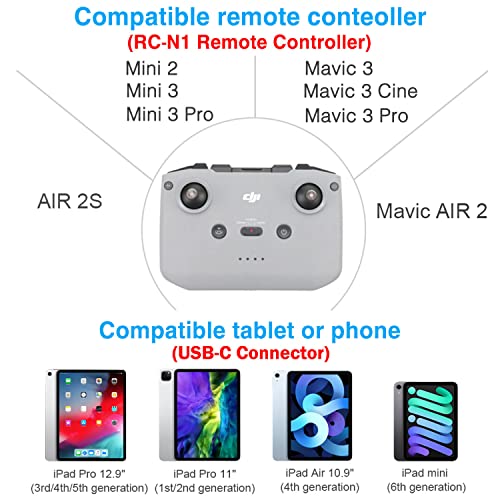 1FT USB C to USB C Remote Controller Cable for IPhone 15 Pro, DJI Mavic 3, Mini 2,Mini 3 Pro, Air 2S,Mavic Air 2, DJI RC-N1,RC Pro to Tablet Cable 90 Degree OTG Data Cord Accessories (USB C Connector) - size: 1FT(12in), style: USB C to USB C