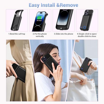 13800mAh Battery Case for iPhone 14 Pro Max/13 Pro Max/12Pro Max/14 Plus (6.7 inch) [2026 Upgraded] High Capacity Extended Charging Case Charger Battery Pack with Tempered Glass Screen Protector - size: for iPhone 14 Pro Max/13 Pro Max(6.7 inch)