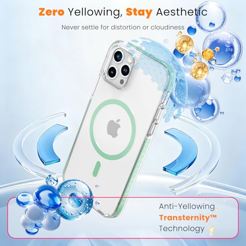 DEERLAMN Magnetic Clear Case for iPhone 12/iPhone 12 Pro 6.1-Inch, [Compatible with Magsafe][Anti-Yellowing] Transparent Slim Shockproof Protective Phone Cover, Green - color: Green, size: iPhone 12/12 Pro-6.1 Inch