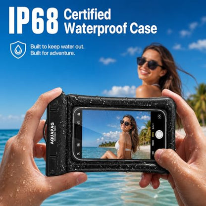 NEPHI IPX8 Floating Waterproof Phone Pouch 2 Pack-Up to 8.0"，Floating Phone Case for iPhone Andriod, Dry Bags for Vacation Beach Pool Kayak Cruise Travel Essentials (Black White 2 Pack) - color: Black White 2 Pack
