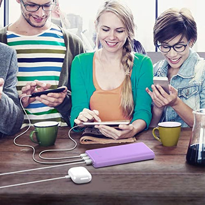 Portable Charger 36800mAh Power Bank,PD Fast Charging USB C External Battery Pack,4 Outputs 2 Inputs Travel Essentials Portable Phone Charger for iPhone 17/16/15/14/13/12,Galaxy S24 Android Phone etc - color: Purple