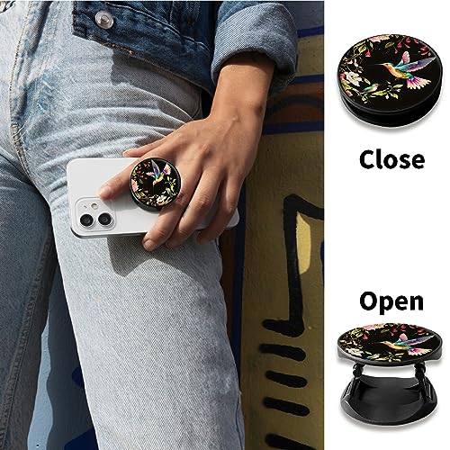 2 Pack Cell Phone Grip with Expanding Kickstand, Flower Hummingbird - color: Flower Hummingbird