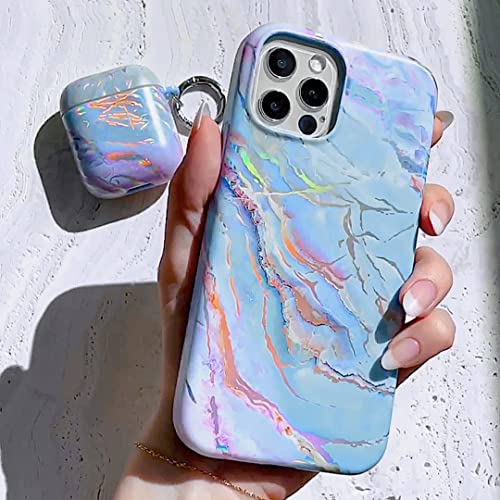 VELVET CAVIAR Compatible with Samsung Galaxy S21 Ultra Case Marble [8ft Drop Tested] w/Microfiber Lining - Cute Protective Phone Cases for Women (Holographic Pink Blue)