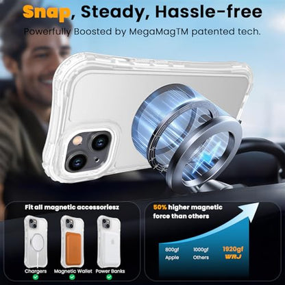 WRJ Magnetic Matte for iPhone 13 Case,iPhone 14 Case,[Compatible with MagSafe][Military Grade Drop Protection] Translucent Anti-Fingerprint Full Body Shockproof Phone Case-Clear - color: Clear, style: Matte