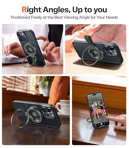 TORRAS (Gen6.0) Magnetic Phone Grip Ring Holder Kickstand, Bronze Black - color: Brown Black w/ Braided Nylon Strap