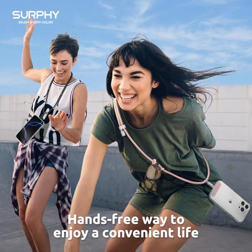 SURPHY Phone Lanyard Crossbody, Phone Strap Crossbody with 2 Tether Tabs - color: Pink