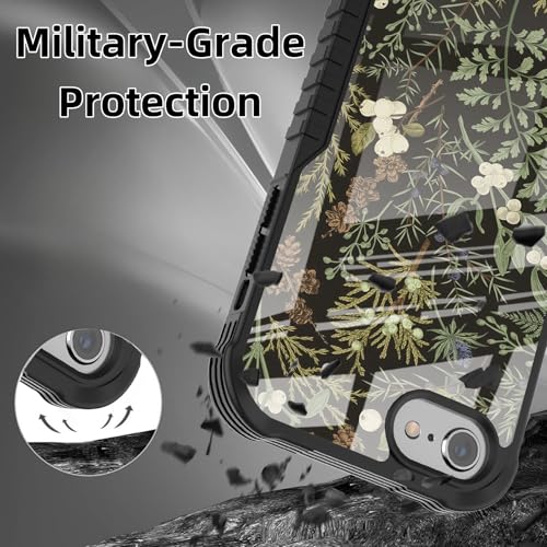 Protective Case Compatible with iPhone se 2022 2023 6/7/8 - Plant | Hard PC Back Soft TPU Frame, Anti-Slip Shockproof, Stylish Printed Phone Cover Suitable for Men and Women - color: Botanical Plant