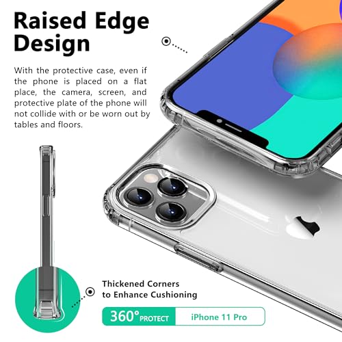 ONES for iPhone 11 Pro Slim Case Clear, [PC + TPU Hybrid][Compatible with MagSafe][Military-Grade Drop Protection][Anti-Yellowing], Shockproof Silicone Hard Cover, Transparent Case - color: HD Highly Clear, size: iPhone 11 Pro