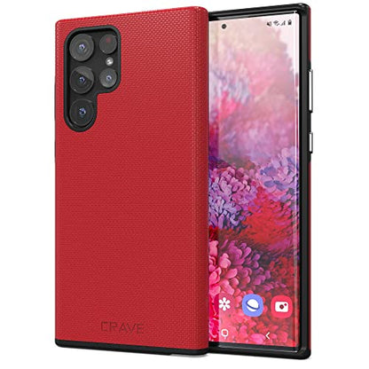 Crave Galaxy S22 Ultra Case, Shockproof Protection Dual Layer Case for Samsung Galaxy S22 Ultra 5G (6.8 inch) - Red - color: Red, size: Galaxy S22 Ultra