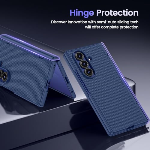 VEGO for Samsung Z Fold 7 Case with Screen Protector & Belt Clip, Blue | Compatible with Magsafe [Hinge Protection] Hard PC Anti-Drop Protective Magnetic Phone Case for Samsung Galaxy Z Fold 7 - color: Blue