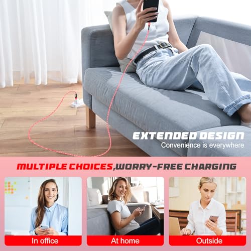 AGOZ 2 Pack RED Apple MFI Certified Lightning to USB C Cable, Braided Fast Charger Cord Compatible with iPhone 14 Pro Max, 14 Plus, 13, 12, 13 Mini iPhone SE, iPhone 11 XR X XS 8 7 6 5 (10ft)