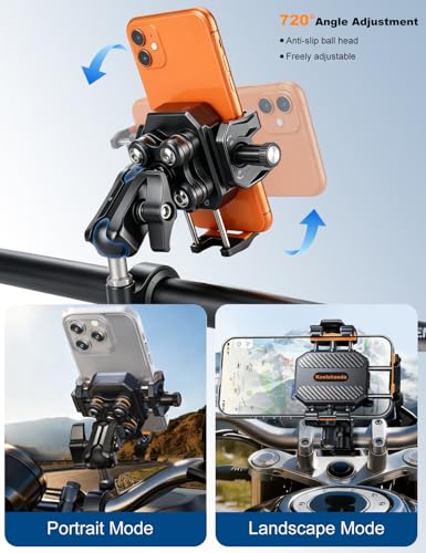 koolehaoda Motorcycle Phone Mount Holder with Vibration Dampener
