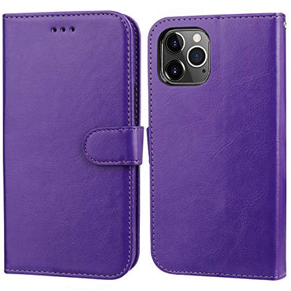 Bocasal Detachable Wallet Case Card Holder for iPhone 11 Pro Max Purple - color: Purple