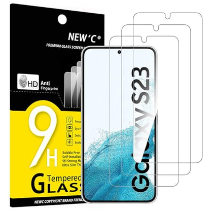 NEW'C for Samsung Galaxy S23 Screen Protector Tempered Glass Bubble Free - size: S23 6.1 inches