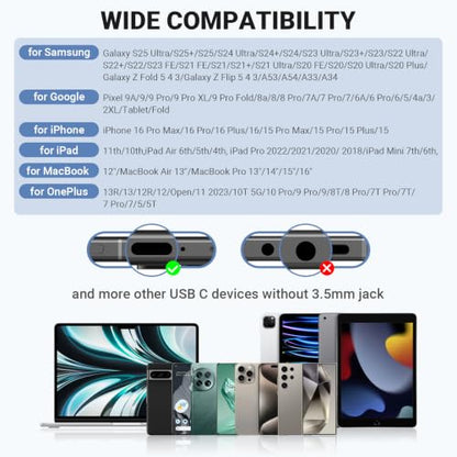 USB C Headphones Wired for iPhone 17 Air 16 15 18 Pro Max Duo Plus, Green - color: Green