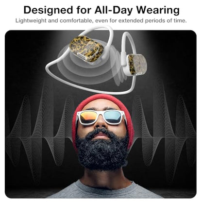 Purity Air Open Ear Headphones - True Air Conduction Wireless Bluetooth Open Ear Earbuds with Dual Mic for iPhone/Android - Secured Long Wearing Comfort, Sports Sweat Resistant (DTCE165) - color: Desert Camouflage