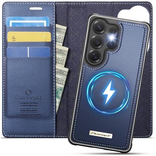 for Samsung Galaxy S25 Ultra 2in1 Detachable Wallet Case, Deepblue | Compatible with Magsafe, Magnetic, RFID Blocking Card Holder, Shockproof, Kickstand, Wireless Charging, PU Leather Flip Cover - color: Deep Blue, size: Galaxy S25 Ultra - 6.9"
