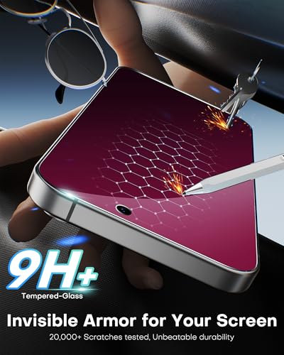 OMOTON Privacy Screen Protector for iPhone 16 Pro Max, Purple/Pink Gradient - size: iPhone 16 Pro Max
