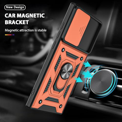 for Galaxy Note 20 Ultra Case, with Self Healing Flexible TPU Screen Protective [2 Pack] & Slide Camera Cover, 360°Rotation Ring Kickstand [Military Grade] Case. (Rose Gold) - color: N-Rose Gold