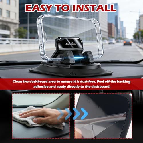 360° Rotatable Car Phone Holder,Non-Slip Car Dashboard Phone Holder for Best Navigation and Viewing,Universal Phones Holders for Cars Dashboard Horizontal and Vertical Place - color: Car