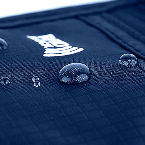 Travel Pouch Neck Wallet Family Passport Holder Organizer Case with RFID Blocking - color: Navy Blue