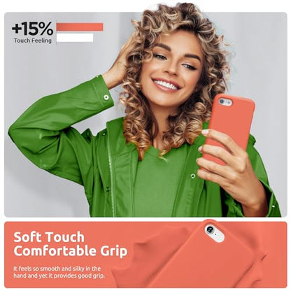 SURPHY Designed for Phone SE 3rd 2nd SE 2022 SE 2020, Liquid Silicone Case, Nectarine - color: Nectarine