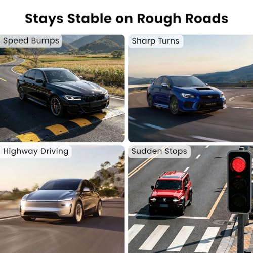 Strong Suction Cup Magnetic Car Phone Holder for iPhone & Android Phones, Shock-Resistant Phone Mount for Dashboard Windshield, 360° Rotation, Heavy-Duty, Foldable, Hands-Free, Ideal for Navigation - color: Black