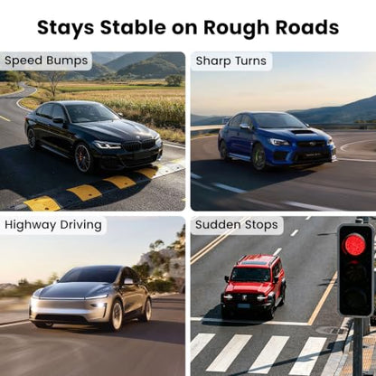 Strong Suction Cup Magnetic Car Phone Holder for iPhone & Android Phones, Shock-Resistant Phone Mount for Dashboard Windshield, 360° Rotation, Heavy-Duty, Foldable, Hands-Free, Ideal for Navigation - color: Black